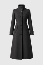 Charie Women's High-Neck Winter Coat | Elegant Funnel Neck Coat for Women | Warm Tailored Smart Casual Outerwear