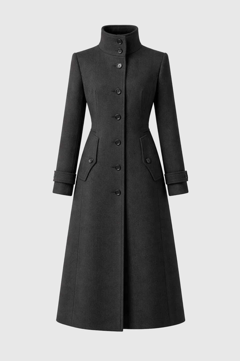 Charie Women's High-Neck Winter Coat | Elegant Funnel Neck Coat for Women | Warm Tailored Smart Casual Outerwear