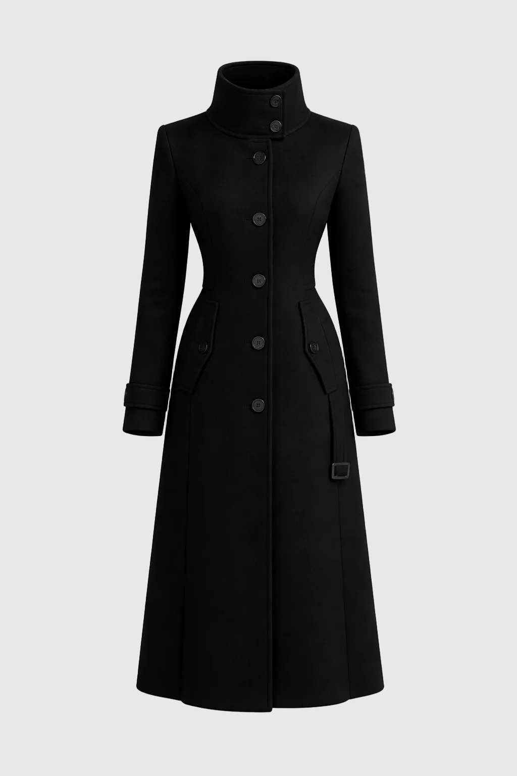 Charie Women's High-Neck Winter Coat | Elegant Funnel Neck Coat for Women | Warm Tailored Smart Casual Outerwear