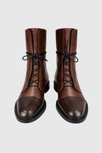 Sapphira Women's Lace-Up Block Heel Ankle Boots | Faux Leather Heeled Ankle Boots for Women | Smart Casual Everyday & Evening Footwear
