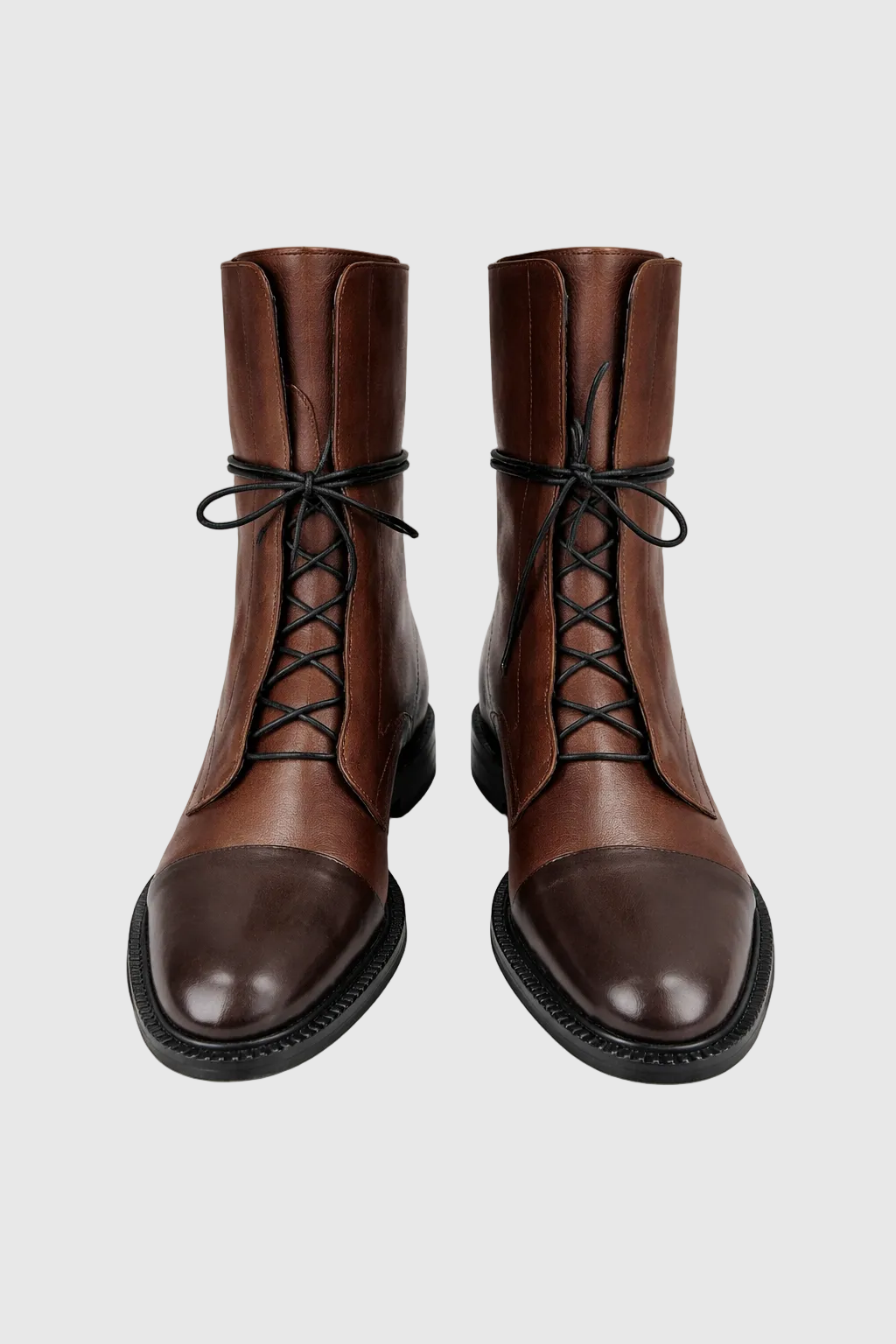 Sapphira Women's Lace-Up Block Heel Ankle Boots | Faux Leather Heeled Ankle Boots for Women | Smart Casual Everyday & Evening Footwear
