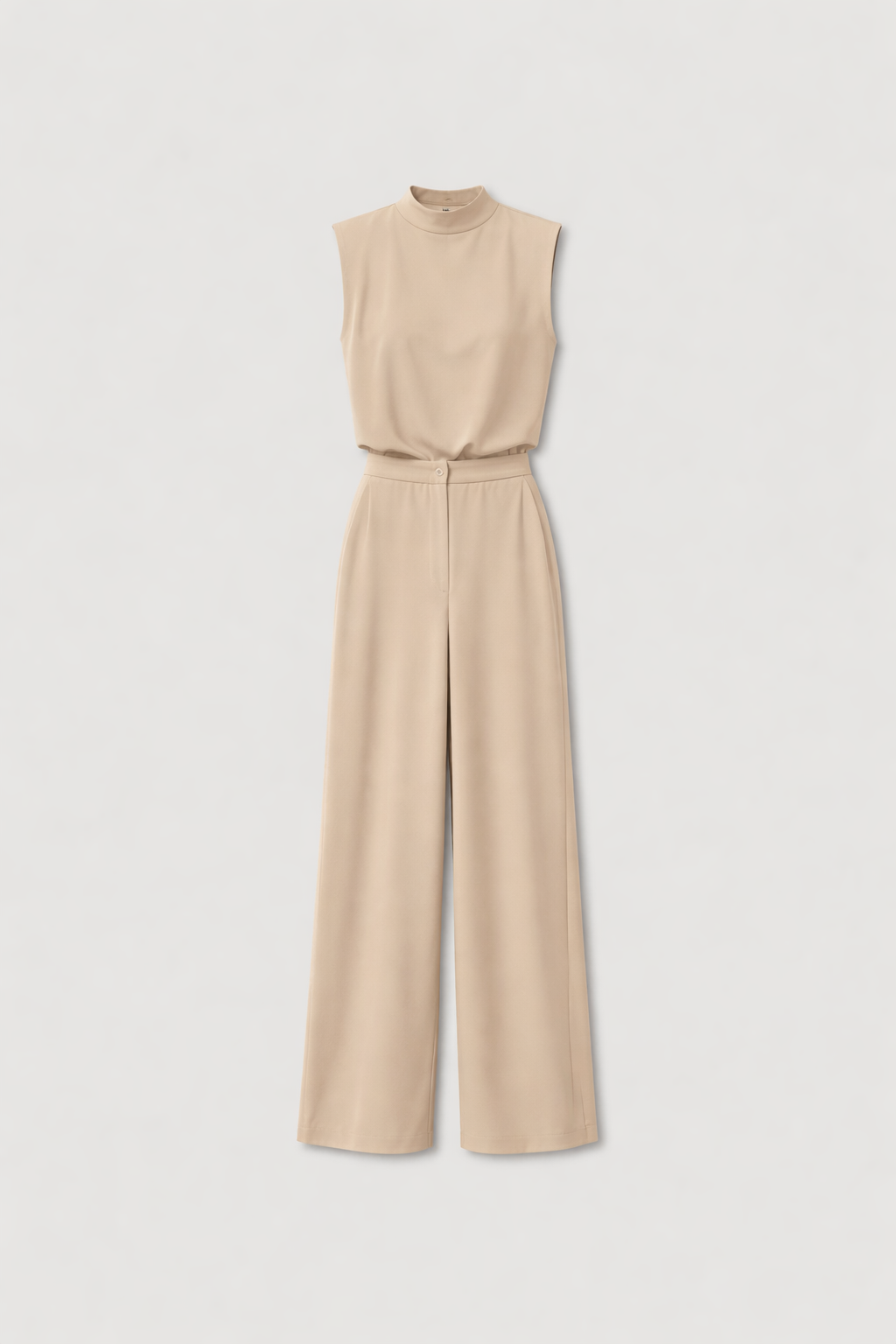 Aeris Women's Backless Satin Jumpsuit | Mock Neck Wide Leg Open Back | Going Out & Occasion Wear