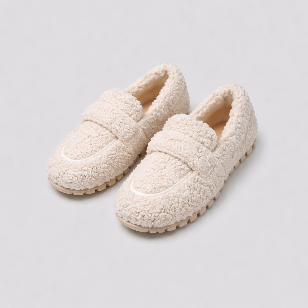 Elara Women's Sherpa Loafer Slippers | Teddy Fluffy Indoor Loafer | Cosy Home & Loungewear Footwear