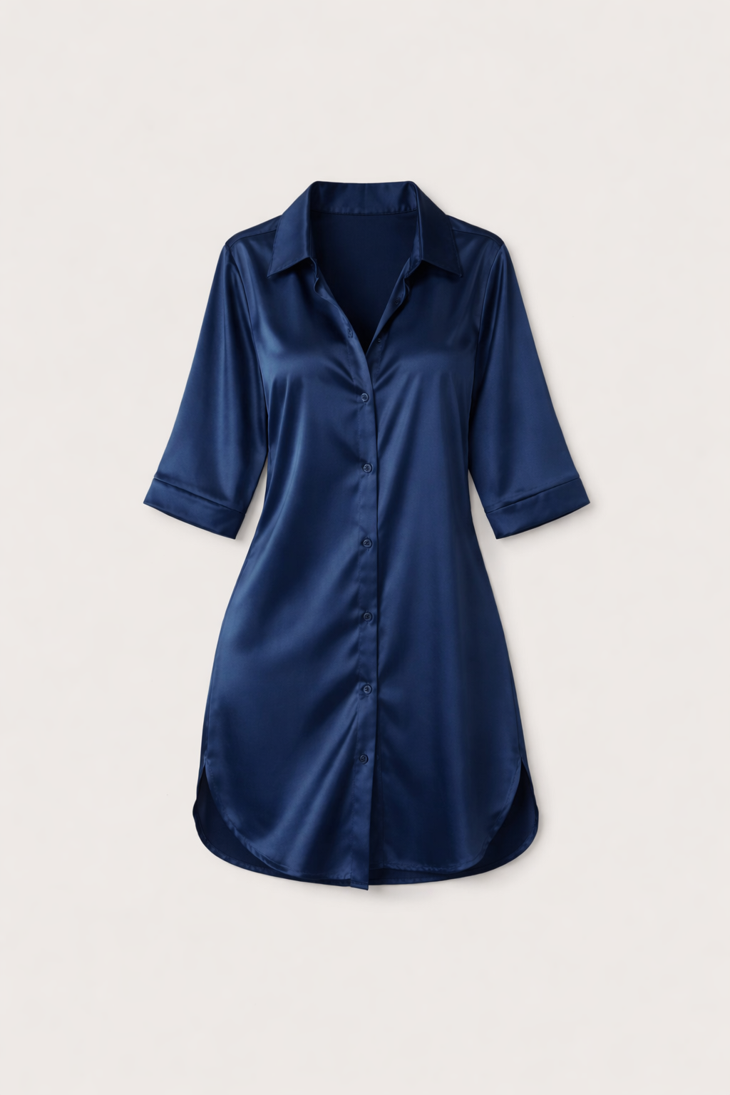 Noella Women's Satin Sleep Shirt | Luxury Nightshirt Loungewear | Silk Feel Sleepwear Nightdress