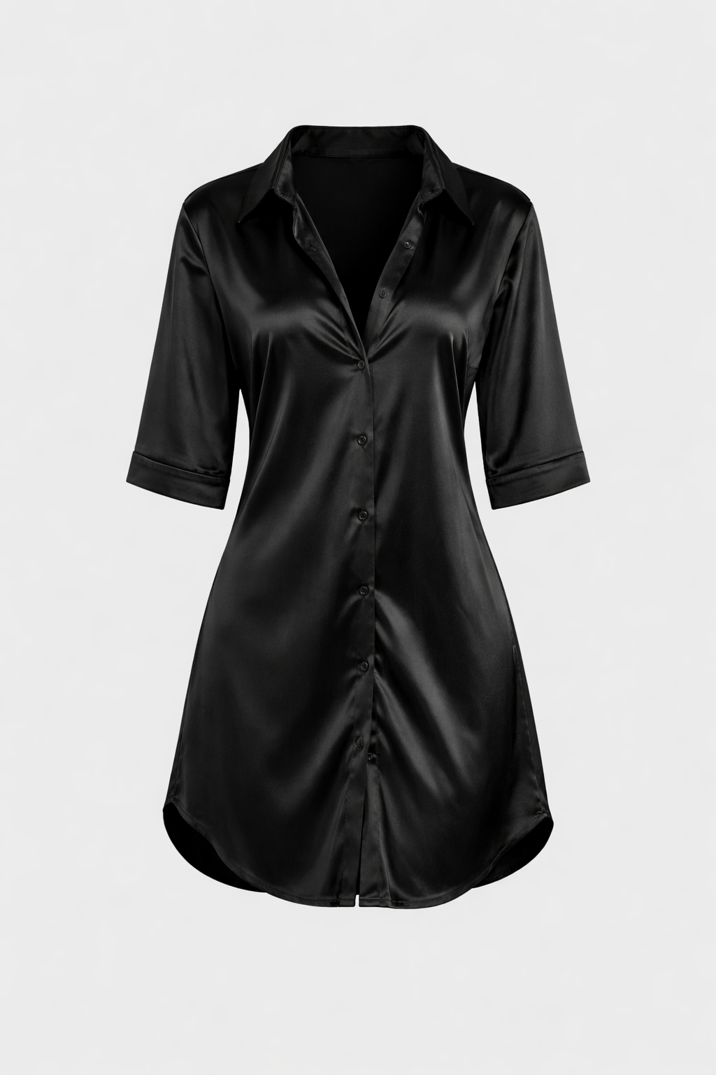 Noella Women's Satin Sleep Shirt | Luxury Nightshirt Loungewear | Silk Feel Sleepwear Nightdress