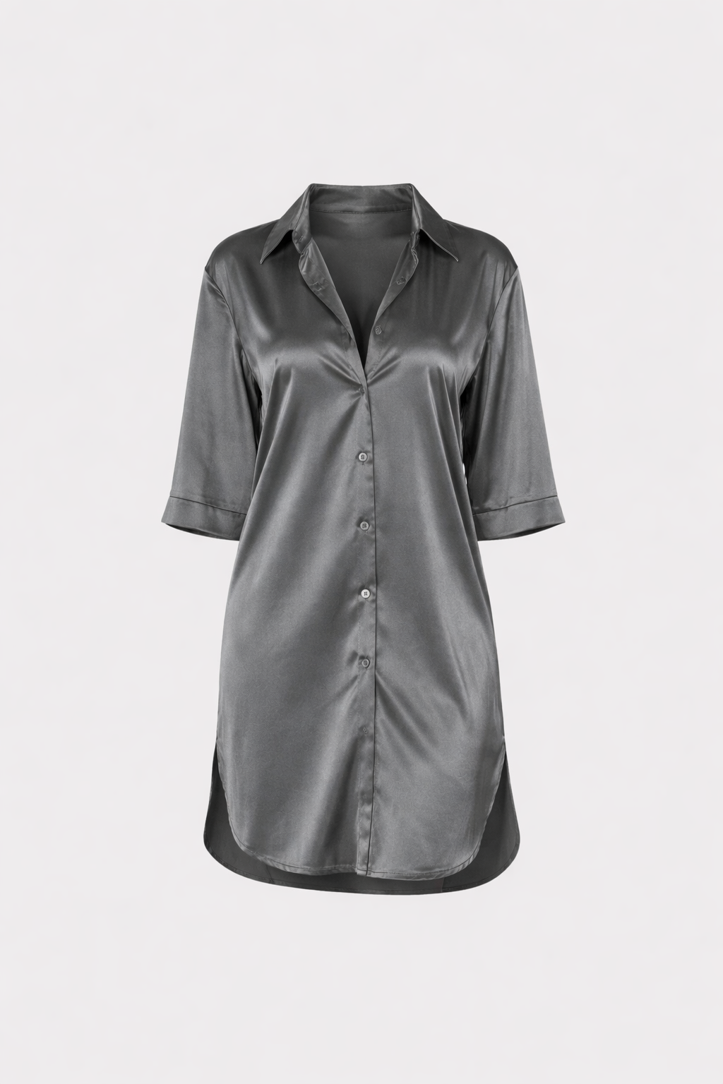 Noella Women's Satin Sleep Shirt | Luxury Nightshirt Loungewear | Silk Feel Sleepwear Nightdress