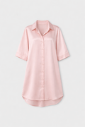 Noella Women's Satin Sleep Shirt | Luxury Nightshirt Loungewear | Silk Feel Sleepwear Nightdress
