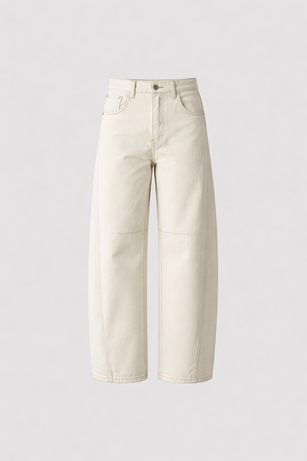 Maybell Women's Barrel Leg Trousers | Slouchy Wide Leg Cotton Casual Pant | Everyday Streetwear