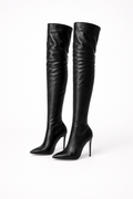 Ravenna Women's Over The Knee Boots | Stretch Stiletto Thigh High | Going Out & Evening Wear