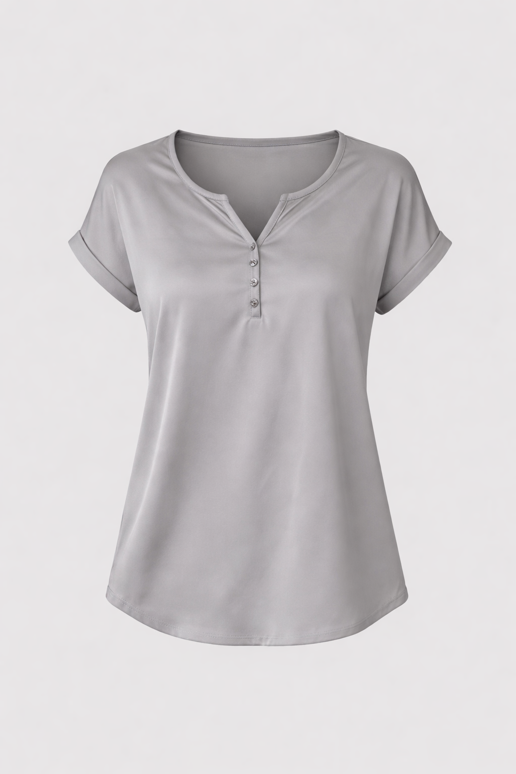 Danique Women's Satin Cowl Neck Top | Draped Button Detail Blouse | Smart Casual Everyday Top