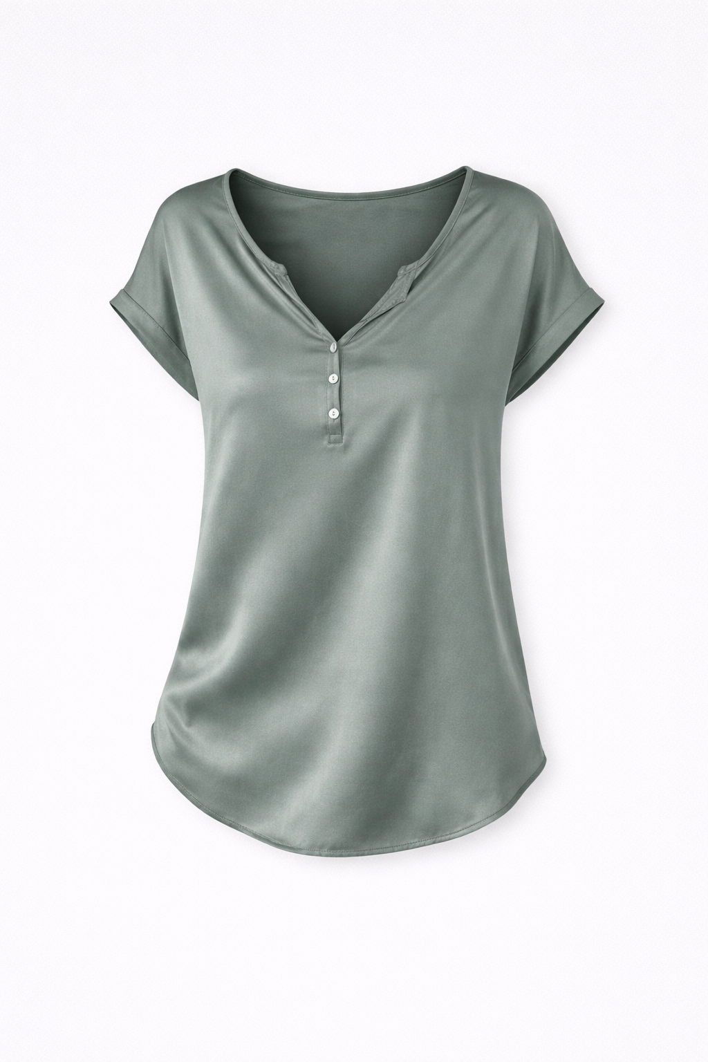 Danique Women's Satin Cowl Neck Top | Draped Button Detail Blouse | Smart Casual Everyday Top