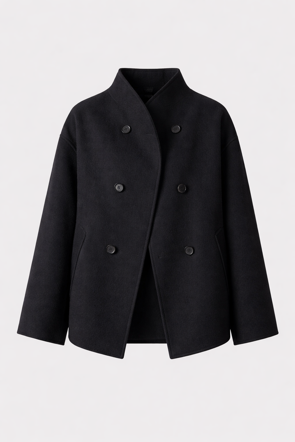 Susanne Women's Short Double Breasted Coat | Wool Blend Cropped Pea Coat | Smart Casual Outerwear