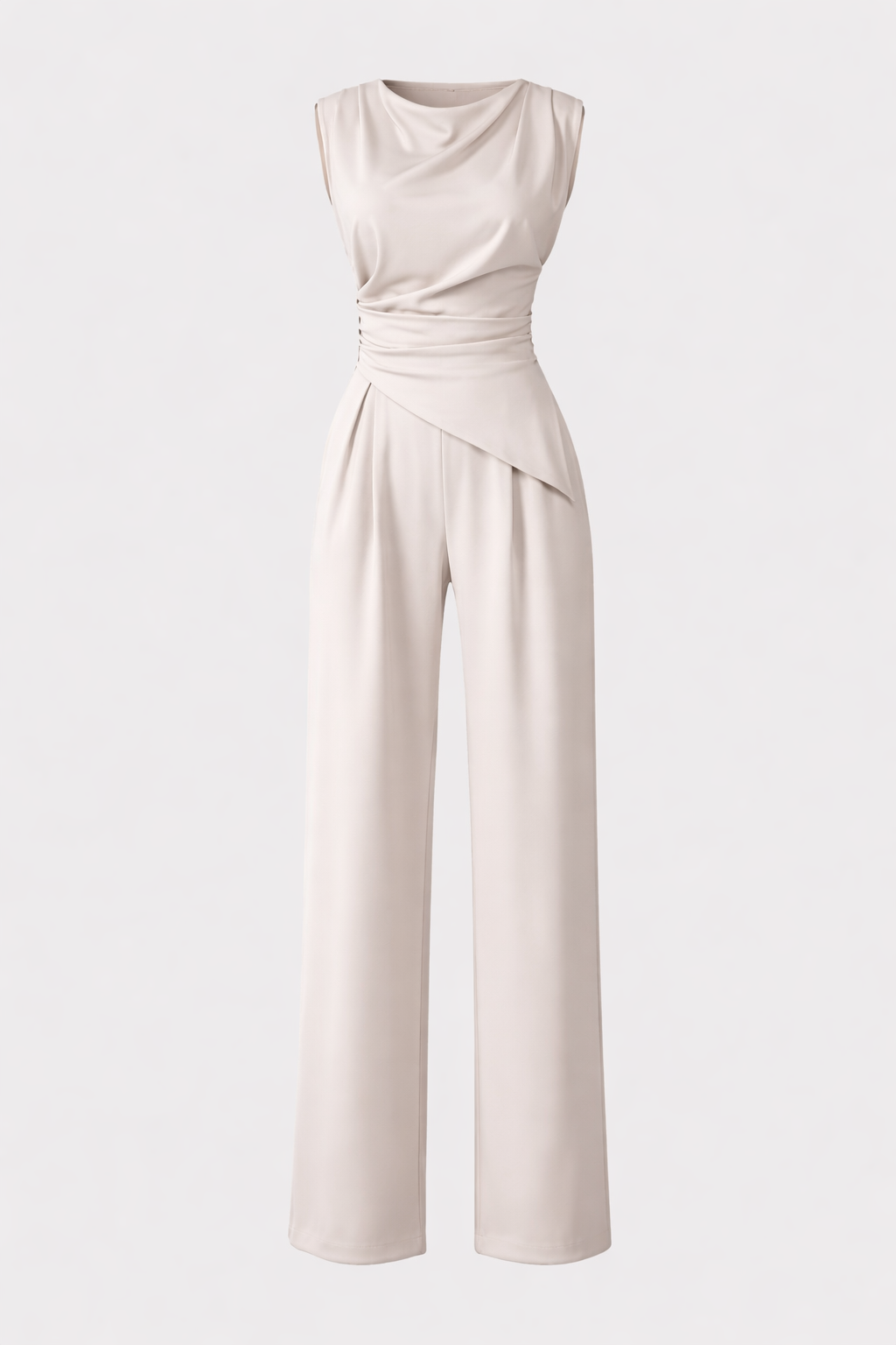 Arlette Women's Draped Shoulder Wide Leg Trouser Co-Ord Set | Two Piece Occasion Wear | Smart Elegant