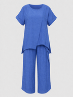 Luca Women's Two-Piece Co-ord Set | Oversized Top & Wide Leg Trousers | Casual Everyday Loungewear