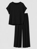 Luca Women's Two-Piece Co-ord Set | Oversized Top & Wide Leg Trousers | Casual Everyday Loungewear