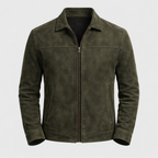 Fynn Men's Premium Leather Zip Jacket | Classic Vegan Leather Zip-Up Jacket for Men | Smart Casual Streetwear