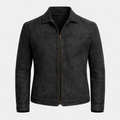 Fynn Men's Premium Leather Zip Jacket | Classic Vegan Leather Zip-Up Jacket for Men | Smart Casual Streetwear