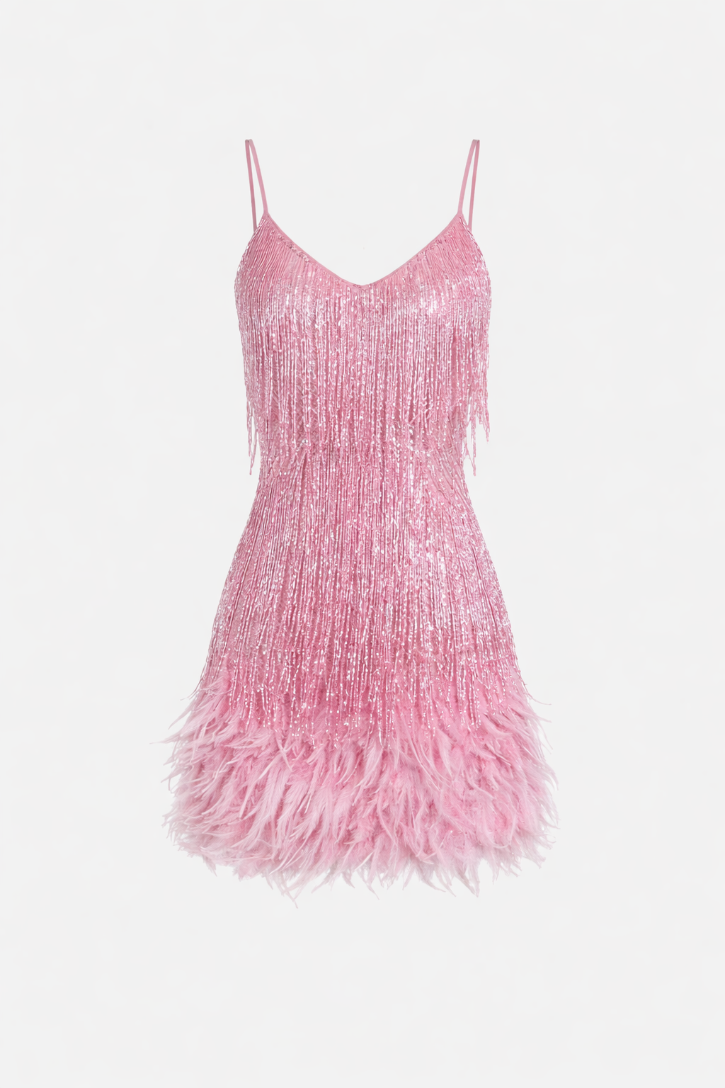 Marj Women's Fringe Feather Cocktail Dress | Glamorous Party Mini Dress for Women | Evening Going Out & Occasion Wear