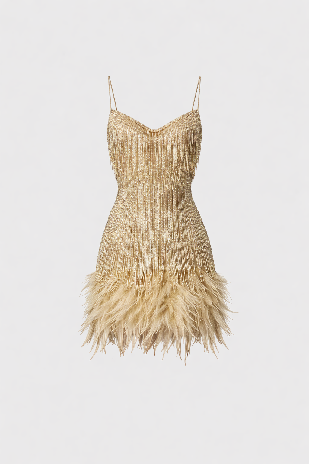 Marj Women's Fringe Feather Cocktail Dress | Glamorous Party Mini Dress for Women | Evening Going Out & Occasion Wear
