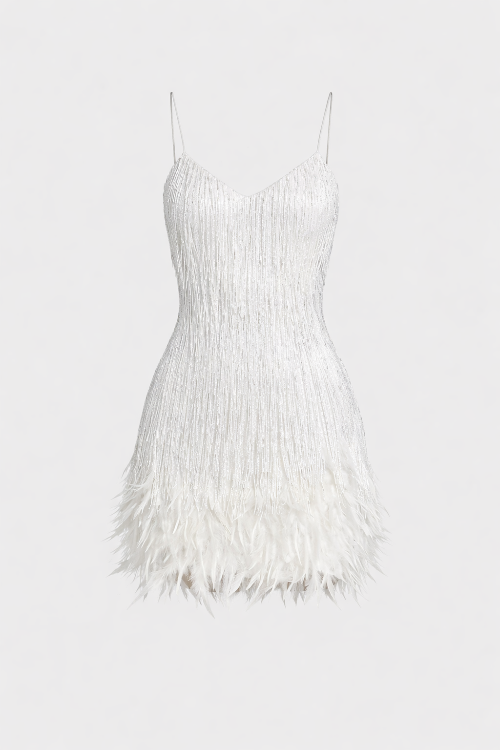 Marj Women's Fringe Feather Cocktail Dress | Glamorous Party Mini Dress for Women | Evening Going Out & Occasion Wear