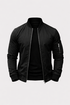 Stanley Men's Slim Fit Zip-Up Bomber Jacket | Classic Flight Jacket for Men with Pockets | Smart Casual Streetwear Outerwear
