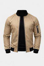 Stanley Men's Slim Fit Zip-Up Bomber Jacket | Classic Flight Jacket for Men with Pockets | Smart Casual Streetwear Outerwear
