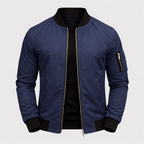 Stanley Men's Slim Fit Zip-Up Bomber Jacket | Classic Flight Jacket for Men with Pockets | Smart Casual Streetwear Outerwear