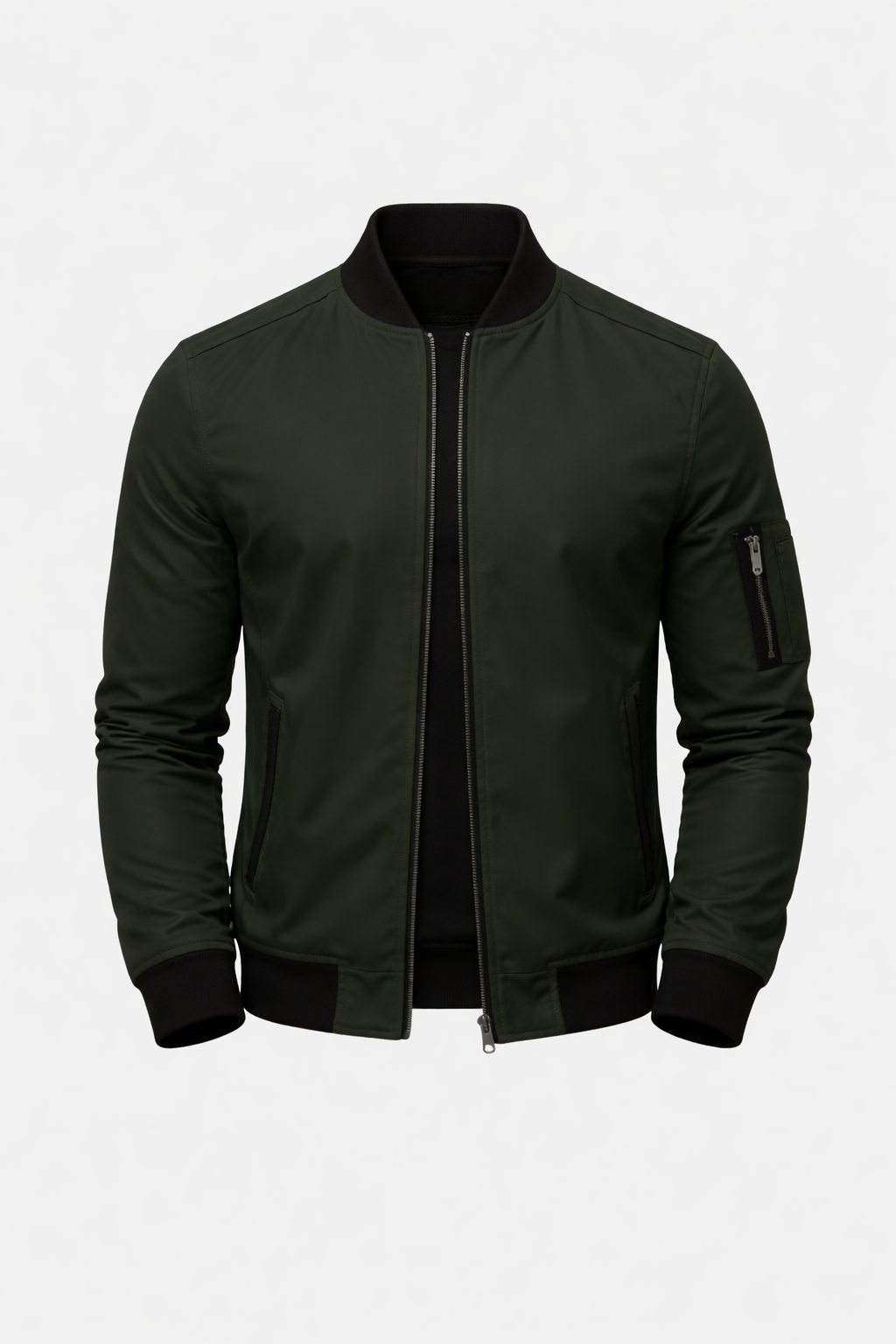 Stanley Men's Slim Fit Zip-Up Bomber Jacket | Classic Flight Jacket for Men with Pockets | Smart Casual Streetwear Outerwear