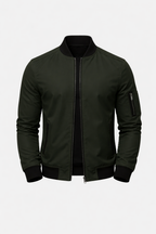 Stanley Men's Slim Fit Zip-Up Bomber Jacket | Classic Flight Jacket for Men with Pockets | Smart Casual Streetwear Outerwear