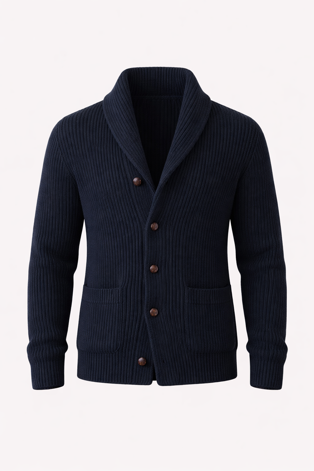 Windsor Men's Lambswool Shawl Collar Jacket | Luxury Soft Knit Shawl Cardigan for Men | Smart Casual Heritage Knitwear