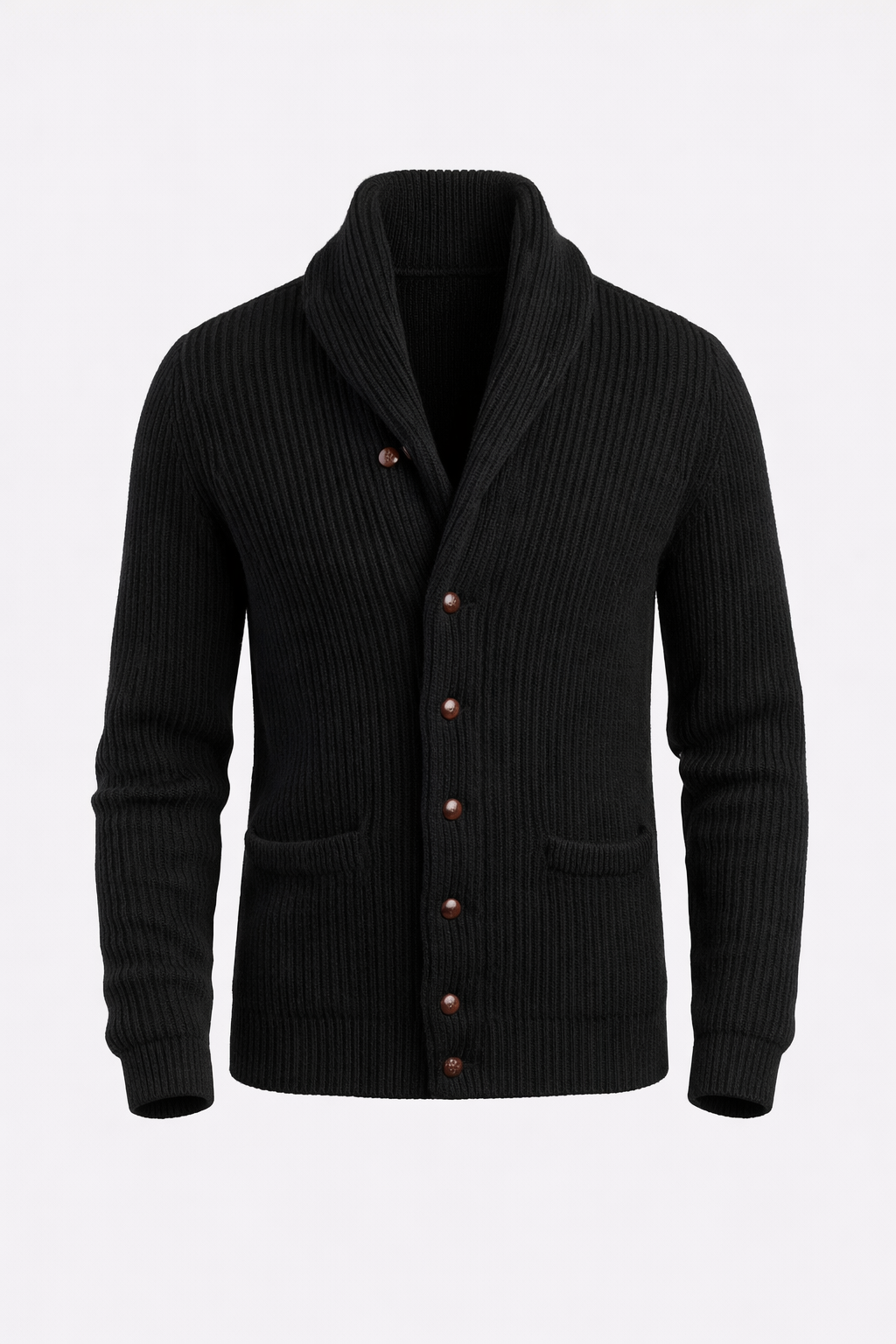 Windsor Men's Lambswool Shawl Collar Jacket | Luxury Soft Knit Shawl Cardigan for Men | Smart Casual Heritage Knitwear