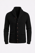 Windsor Men's Lambswool Shawl Collar Jacket | Luxury Soft Knit Shawl Cardigan for Men | Smart Casual Heritage Knitwear