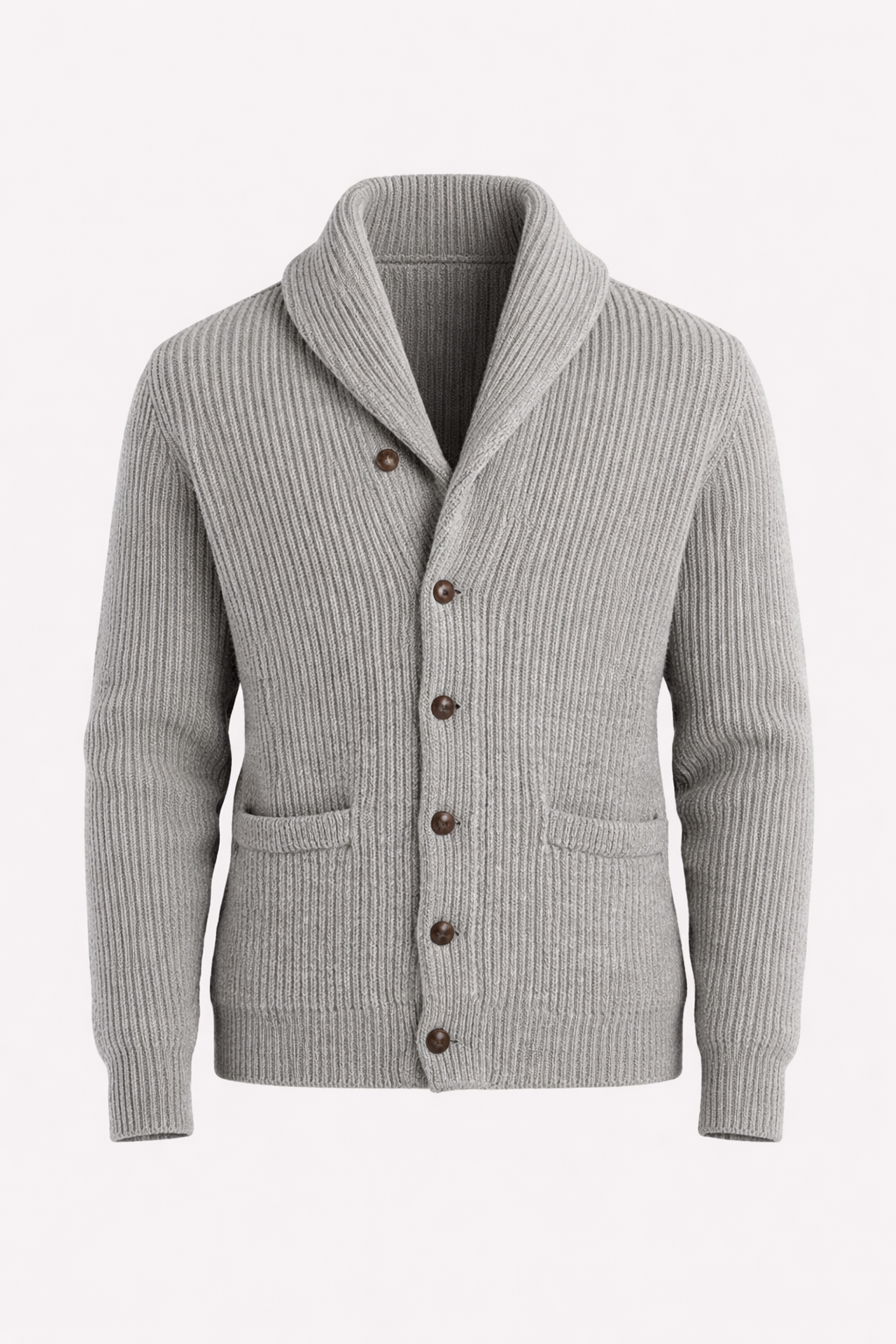 Windsor Men's Lambswool Shawl Collar Jacket | Luxury Soft Knit Shawl Cardigan for Men | Smart Casual Heritage Knitwear