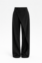Luciana Women's Elegant Wide Leg Stretch Pants | High-Waisted Jersey Trousers for Women | Casual Everyday Smart Casual Style