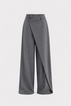 Luciana Women's Elegant Wide Leg Stretch Pants | High-Waisted Jersey Trousers for Women | Casual Everyday Smart Casual Style