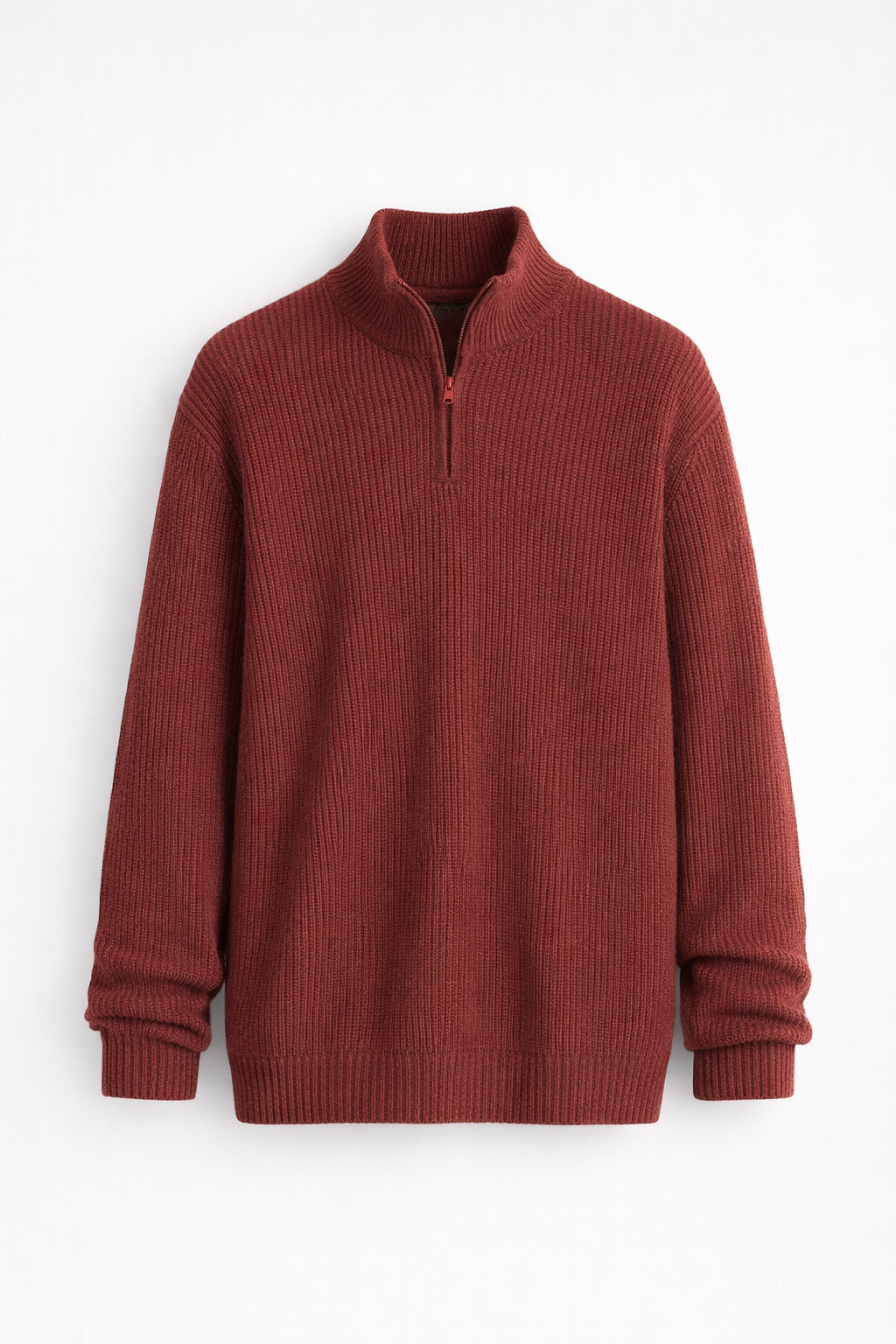 Enzo Men's Warm Merino Wool Blend Half-Zip Sweater | Luxury Soft Knit Quarter Zip Jumper for Men | Smart Casual Winter Knitwear