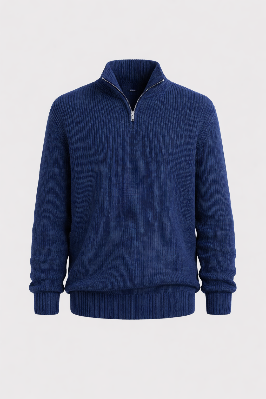 Enzo Men's Warm Merino Wool Blend Half-Zip Sweater | Luxury Soft Knit Quarter Zip Jumper for Men | Smart Casual Winter Knitwear