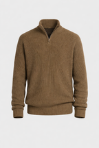 Enzo Men's Warm Merino Wool Blend Half-Zip Sweater | Luxury Soft Knit Quarter Zip Jumper for Men | Smart Casual Winter Knitwear