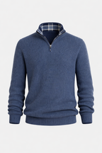 Enzo Men's Warm Merino Wool Blend Half-Zip Sweater | Luxury Soft Knit Quarter Zip Jumper for Men | Smart Casual Winter Knitwear