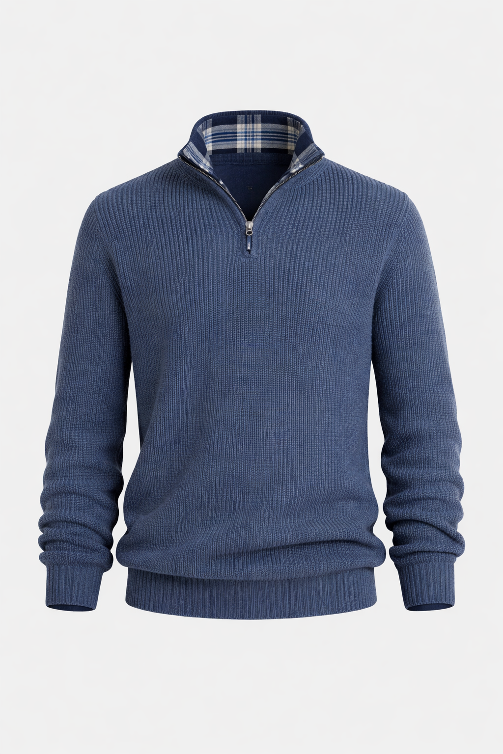 Enzo Men's Warm Merino Wool Blend Half-Zip Sweater | Luxury Soft Knit Quarter Zip Jumper for Men | Smart Casual Winter Knitwear