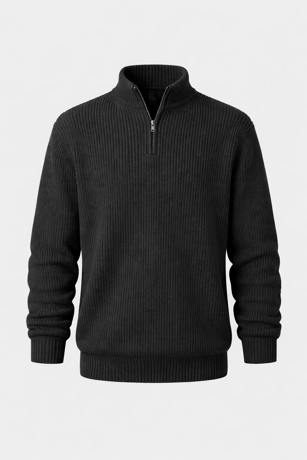 Enzo Men's Warm Merino Wool Blend Half-Zip Sweater | Luxury Soft Knit Quarter Zip Jumper for Men | Smart Casual Winter Knitwear