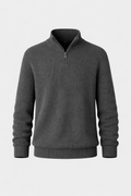 Enzo Men's Warm Merino Wool Blend Half-Zip Sweater | Luxury Soft Knit Quarter Zip Jumper for Men | Smart Casual Winter Knitwear