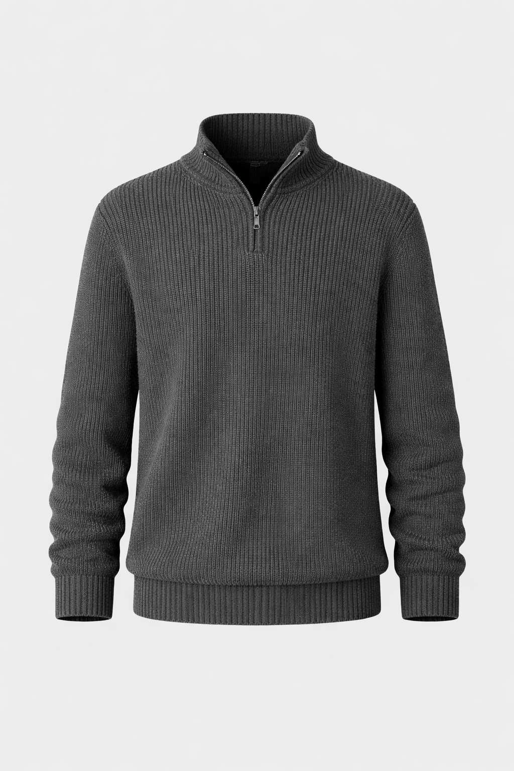 Enzo Men's Warm Merino Wool Blend Half-Zip Sweater | Luxury Soft Knit Quarter Zip Jumper for Men | Smart Casual Winter Knitwear
