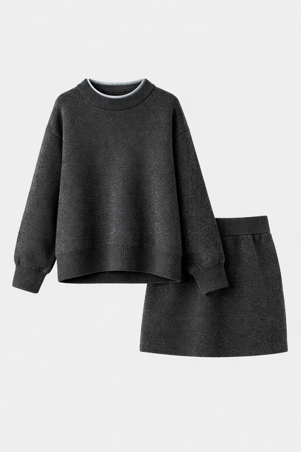 Amelie Women's Matching Knit Sweater & Mini Skirt Set | Cotton Knit Co-Ord Set for Women | Casual Everyday Two-Piece Knitwear
