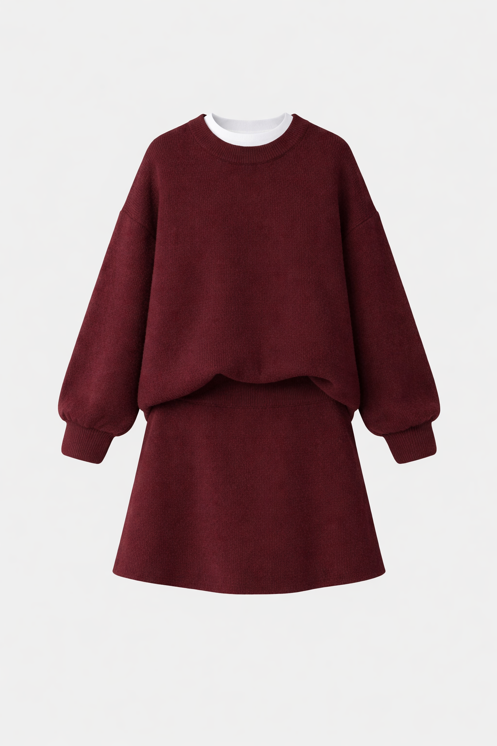 Amelie Women's Matching Knit Sweater & Mini Skirt Set | Cotton Knit Co-Ord Set for Women | Casual Everyday Two-Piece Knitwear