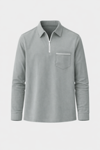 Romeo Men's Long Sleeve Cotton Jersey Polo Shirt | Classic Soft Knit Polo for Men | Smart Casual Everyday & Weekend Wear