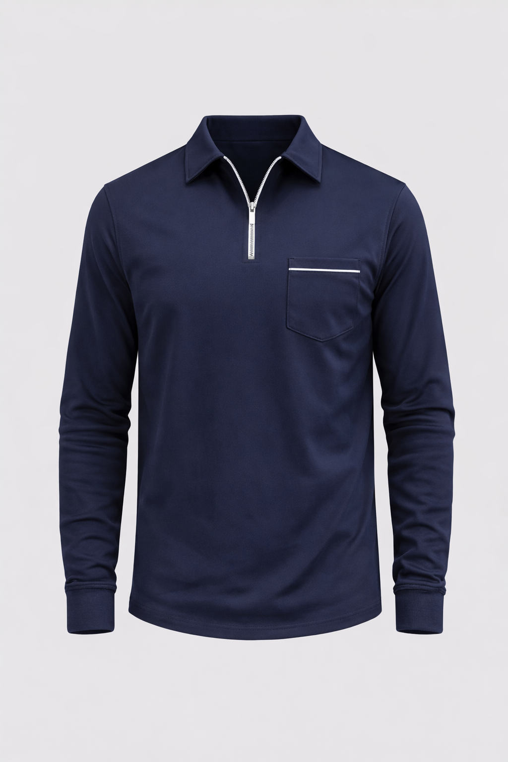 Romeo Men's Long Sleeve Cotton Jersey Polo Shirt | Classic Soft Knit Polo for Men | Smart Casual Everyday & Weekend Wear