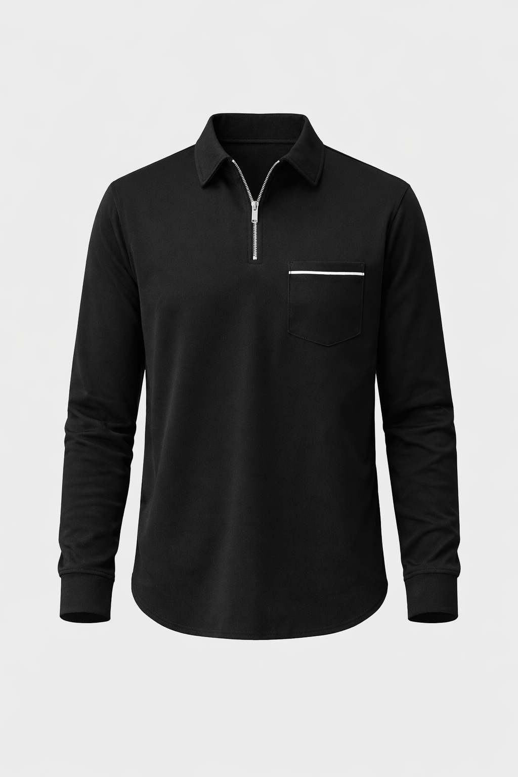 Romeo Men's Long Sleeve Cotton Jersey Polo Shirt | Classic Soft Knit Polo for Men | Smart Casual Everyday & Weekend Wear