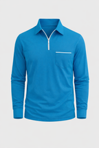 Romeo Men's Long Sleeve Cotton Jersey Polo Shirt | Classic Soft Knit Polo for Men | Smart Casual Everyday & Weekend Wear