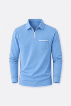 Romeo Men's Long Sleeve Cotton Jersey Polo Shirt | Classic Soft Knit Polo for Men | Smart Casual Everyday & Weekend Wear